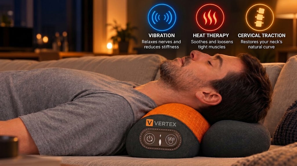 Chaleur, vibrations et gonflage : présentation des trois fonctions dans une mise en situation illustrative.