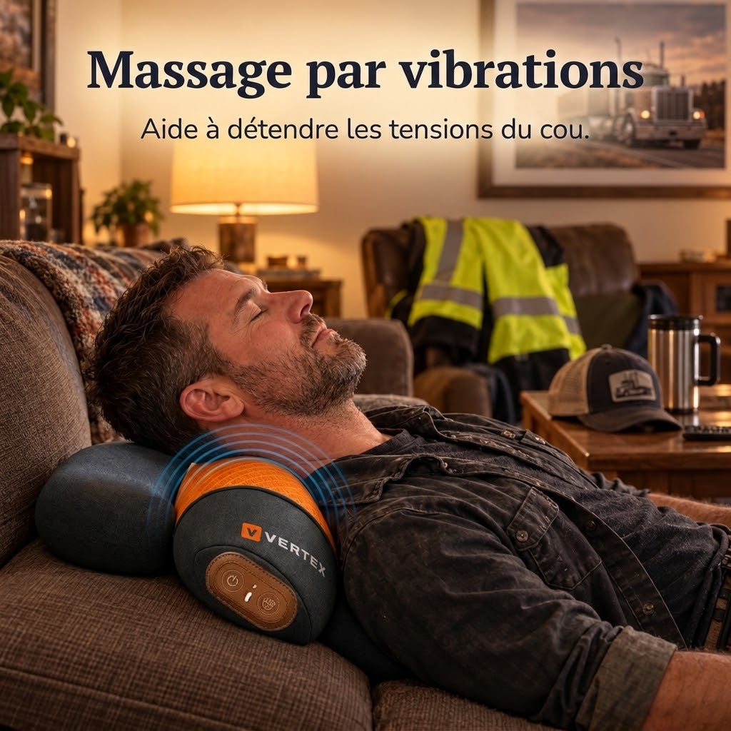 Mise en situation de la fonction vibrations. Les ondes bleues sont illustratives.