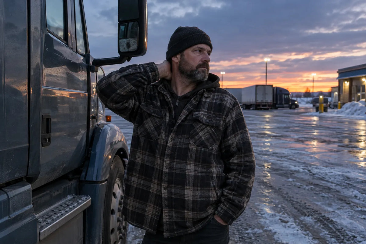 Camionneur après une longue route